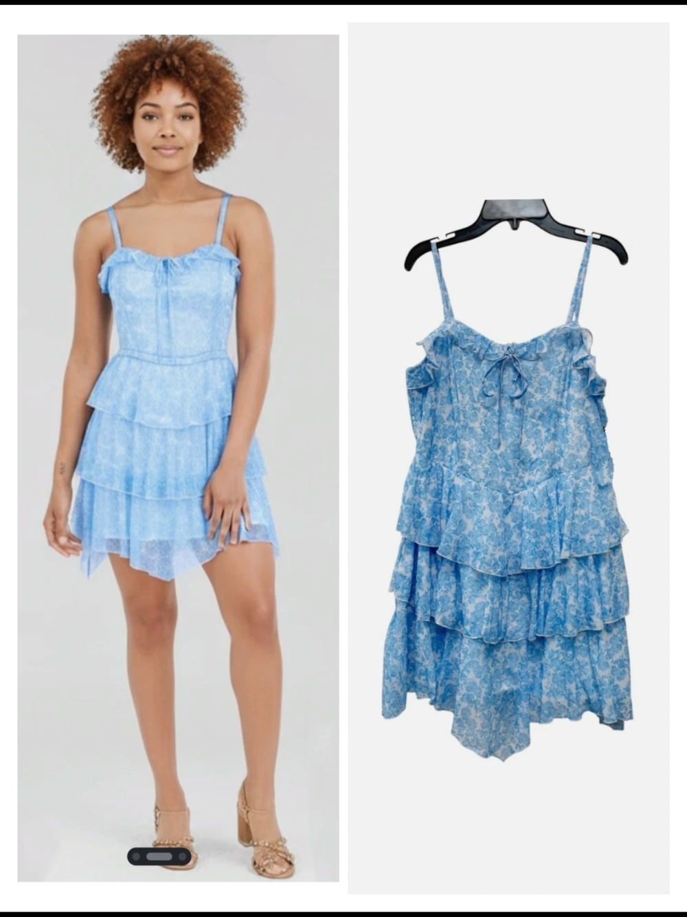 wild fable Light Blue Smocked Top with Floral Lining